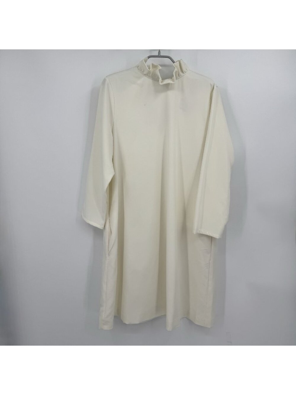 Tuckernuck Ivory Daphne Dress size XL Ruffle Collar Bow Swing Mini Cocktail